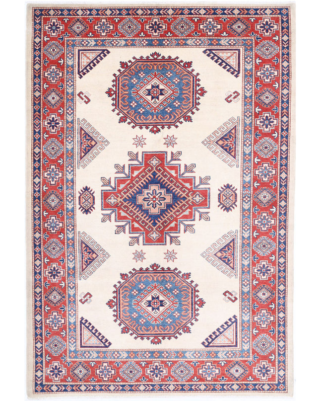 Kazak 6' 0" X 8' 11" Hand Knotted Wool Rug 6' 0" X 8' 11" (183 X 272) / Ivory / Wool