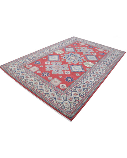 Kazak 6' 8" X 9' 10" Hand Knotted Wool Rug 6' 8" X 9' 10" (203 X 300) / Red / Wool