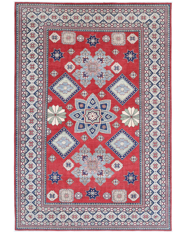 Kazak 6' 8" X 9' 10" Hand Knotted Wool Rug 6' 8" X 9' 10" (203 X 300) / Red / Wool