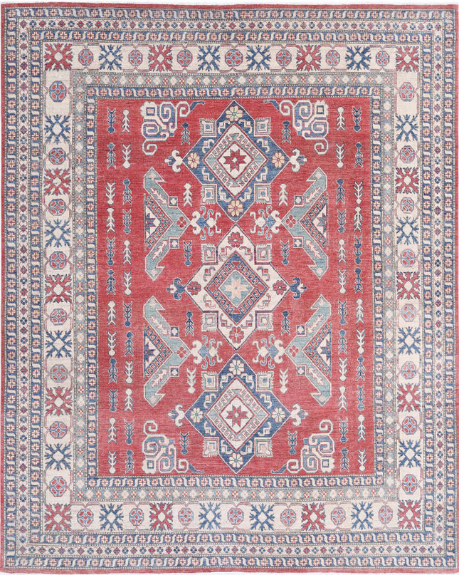 Kazak 8' 6" X 10' 5" Hand Knotted Wool Rug 8' 6" X 10' 5" (259 X 318) / Red / Wool