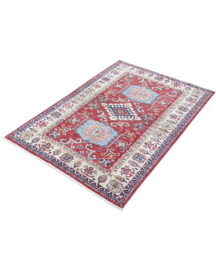 Kazak 3' 4" X 4' 9" Hand Knotted Wool Rug 3' 4" X 4' 9" (101 X 145) / Red / Wool