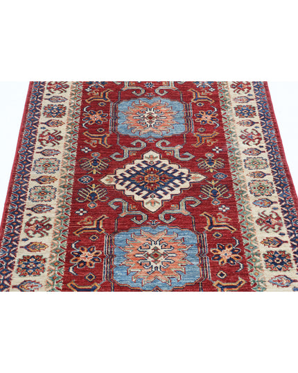 Kazak 3' 4" X 4' 9" Hand Knotted Wool Rug 3' 4" X 4' 9" (101 X 145) / Red / Wool