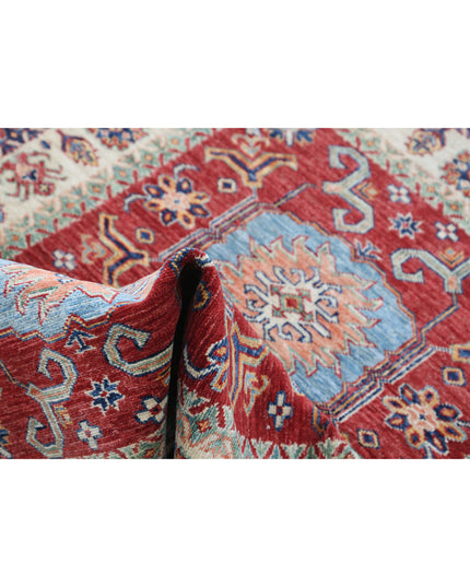 Kazak 3' 4" X 4' 9" Hand Knotted Wool Rug 3' 4" X 4' 9" (101 X 145) / Red / Wool