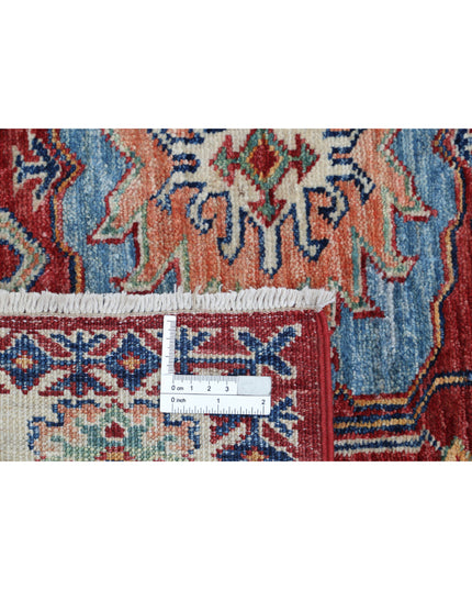 Kazak 3' 4" X 4' 9" Hand Knotted Wool Rug 3' 4" X 4' 9" (101 X 145) / Red / Wool
