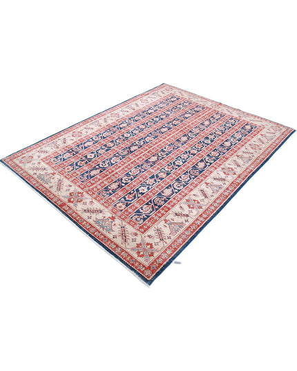 Kazak 5' 5" X 7' 2" Hand Knotted Wool Rug 5' 5" X 7' 2" (165 X 219) / Blue / Wool