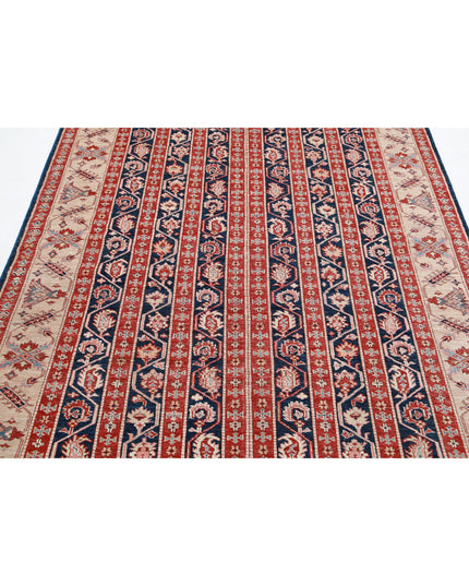Kazak 5' 5" X 7' 2" Hand Knotted Wool Rug 5' 5" X 7' 2" (165 X 219) / Blue / Wool