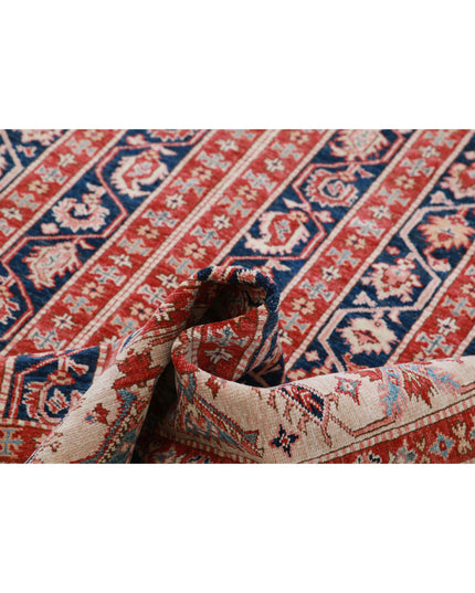 Kazak 5' 5" X 7' 2" Hand Knotted Wool Rug 5' 5" X 7' 2" (165 X 219) / Blue / Wool