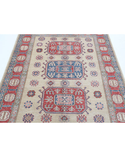 Kazak 4' 8" X 5' 11" Hand Knotted Wool Rug 4' 8" X 5' 11" (142 X 180) / Ivory / Wool