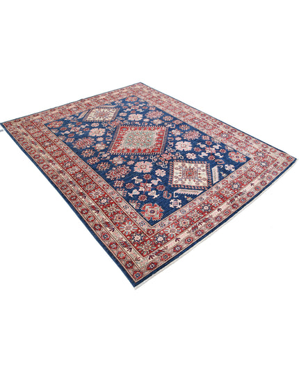 Kazak 6' 2" X 7' 6" Hand Knotted Wool Rug 6' 2" X 7' 6" (188 X 229) / Blue / Wool