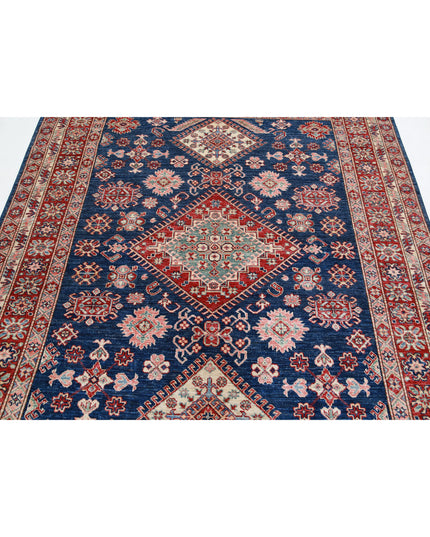 Kazak 6' 2" X 7' 6" Hand Knotted Wool Rug 6' 2" X 7' 6" (188 X 229) / Blue / Wool