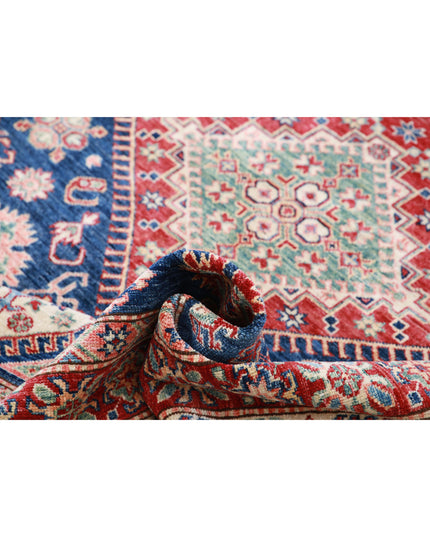 Kazak 6' 2" X 7' 6" Hand Knotted Wool Rug 6' 2" X 7' 6" (188 X 229) / Blue / Wool