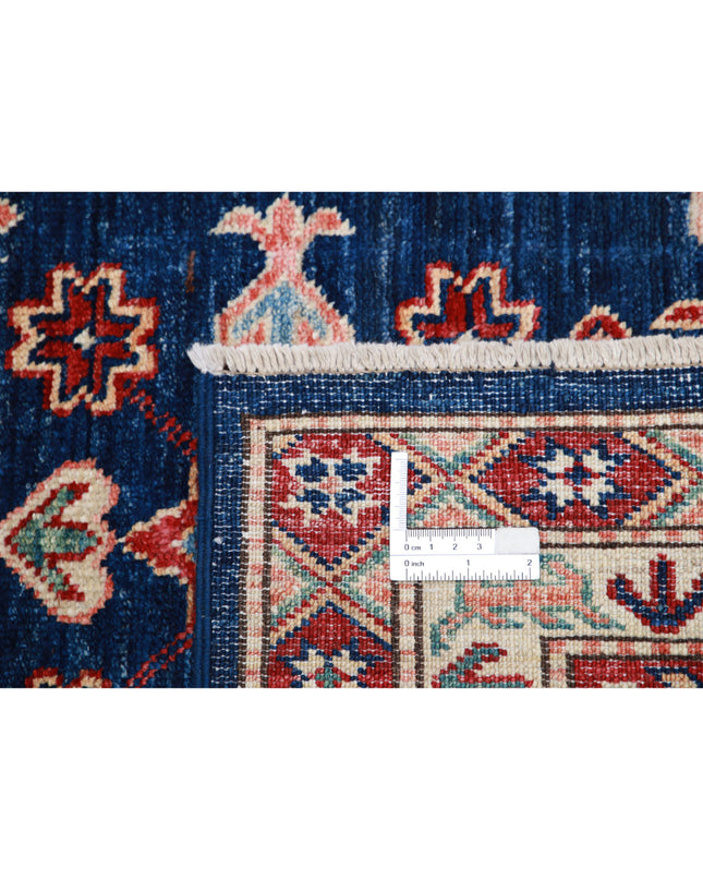 Kazak 6' 2" X 7' 6" Hand Knotted Wool Rug 6' 2" X 7' 6" (188 X 229) / Blue / Wool