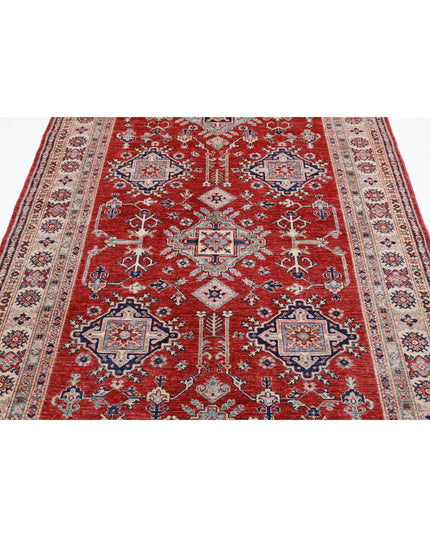 Kazak 5' 4" X 7' 8" Hand Knotted Wool Rug 5' 4" X 7' 8" (162 X 234) / Red / Wool