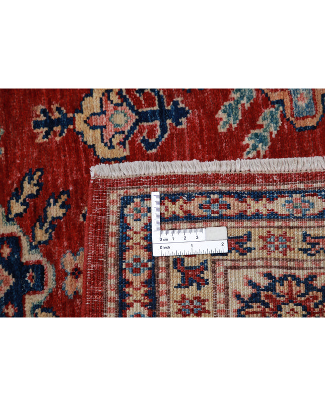 Kazak 5' 4" X 7' 8" Hand Knotted Wool Rug 5' 4" X 7' 8" (162 X 234) / Red / Wool