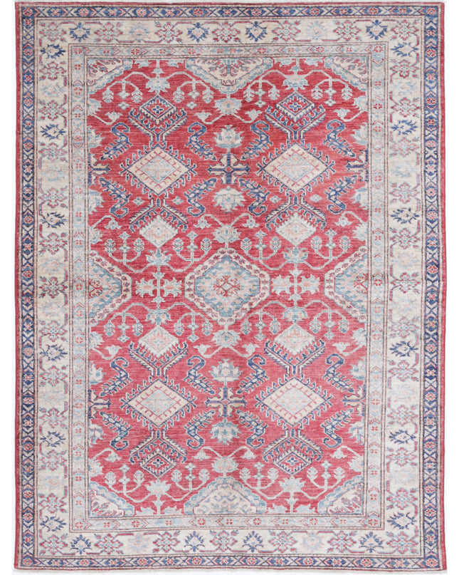 Kazak 4' 10" X 6' 6" Hand Knotted Wool Rug 4' 10" X 6' 6" (147 X 198) / Red / Wool