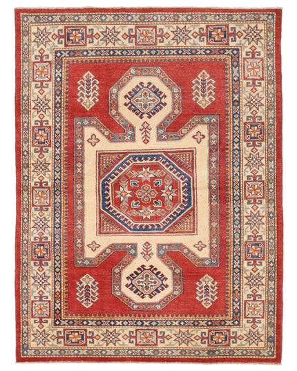 Kazak 4' 10" X 6' 7" Hand Knotted Wool Rug 4' 10" X 6' 7" (147 X 201) / Red / Wool