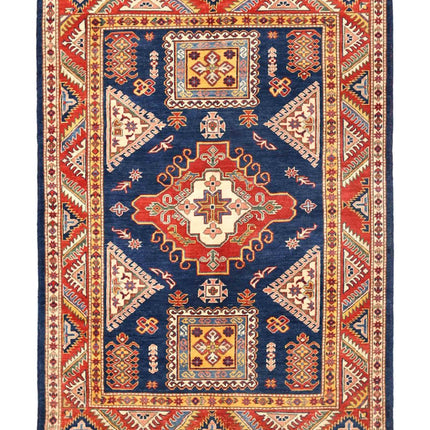 Kazak 4' 10" X 6' 8" Hand Knotted Wool Rug 4' 10" X 6' 8" (147 X 203) / Red / Wool