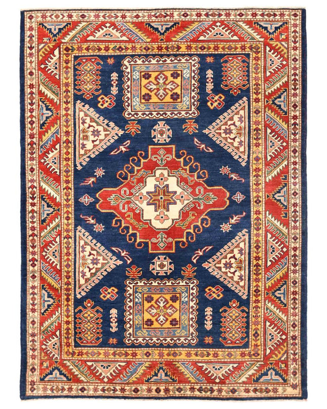 Kazak 4' 10" X 6' 8" Hand Knotted Wool Rug 4' 10" X 6' 8" (147 X 203) / Red / Wool