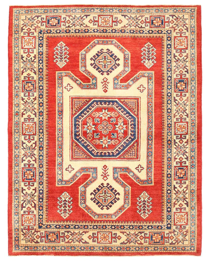 Kazak 5' 1" X 6' 8" Hand Knotted Wool Rug 5' 1" X 6' 8" (155 X 203) / Red / Wool