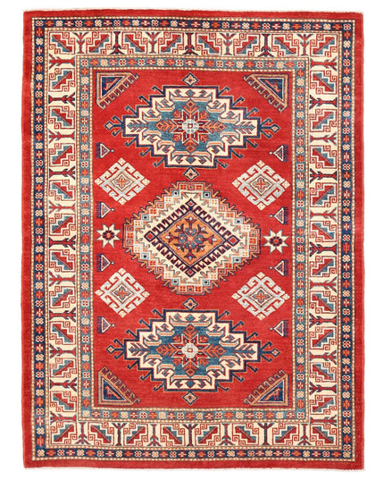 Kazak 5' 0" X 6' 11" Hand Knotted Wool Rug 5' 0" X 6' 11" (152 X 211) / Red / Wool