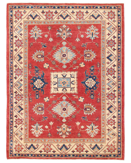 Kazak 5' 0" X 6' 10" Hand Knotted Wool Rug 5' 0" X 6' 10" (152 X 208) / Blue / Wool