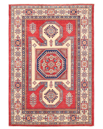 Kazak 4' 8" X 6' 8" Hand Knotted Wool Rug 4' 8" X 6' 8" (142 X 203) / Red / Wool