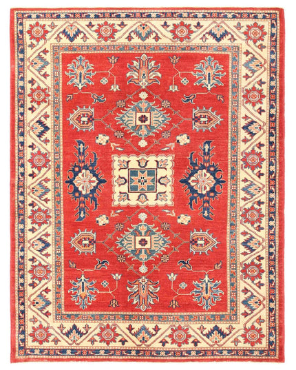 Kazak 5' 2" X 6' 9" Hand Knotted Wool Rug 5' 2" X 6' 9" (158 X 206) / Red / Wool