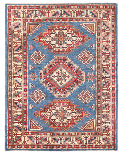 Kazak 4' 9" X 6' 4" Hand Knotted Wool Rug 4' 9" X 6' 4" (145 X 193) / Red / Wool