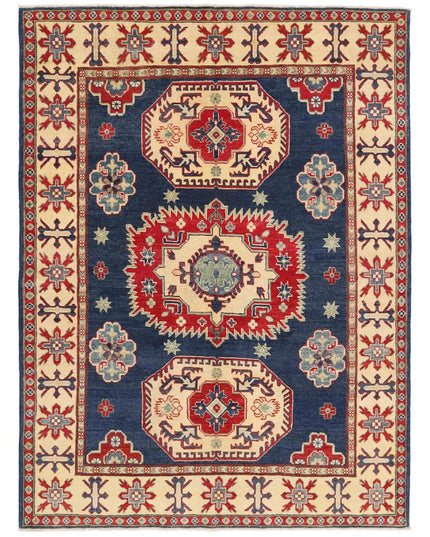 Kazak 4' 11" X 6' 8" Hand Knotted Wool Rug 4' 11" X 6' 8" (150 X 203) / Blue / Wool