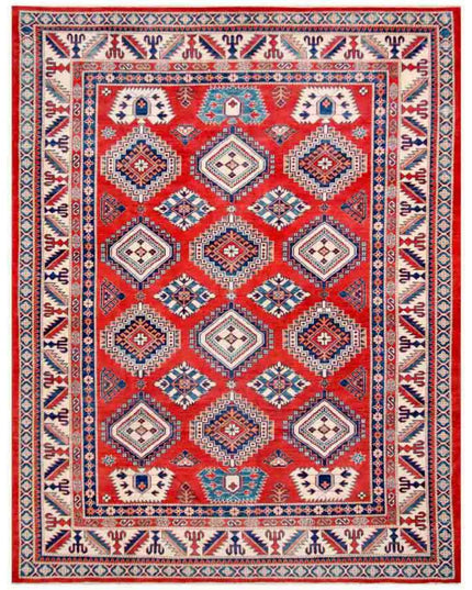 Kazak 9' 1" X 11' 9" Hand Knotted Wool Rug 9' 1" X 11' 9" (277 X 358) / Red / Wool