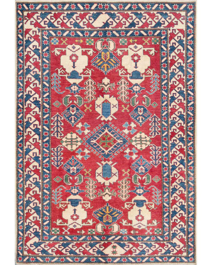 Kazak 6' 4" X 9' 0" Hand Knotted Wool Rug 6' 4" X 9' 0" (193 X 274) / Red / Wool