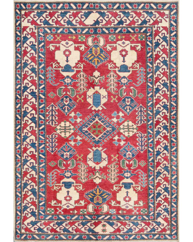 Kazak 6' 4" X 9' 0" Hand Knotted Wool Rug 6' 4" X 9' 0" (193 X 274) / Red / Wool