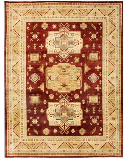 Kazak 9' 0" X 11' 9" Hand Knotted Wool Rug 9' 0" X 11' 9" (274 X 358) / Brown / Wool