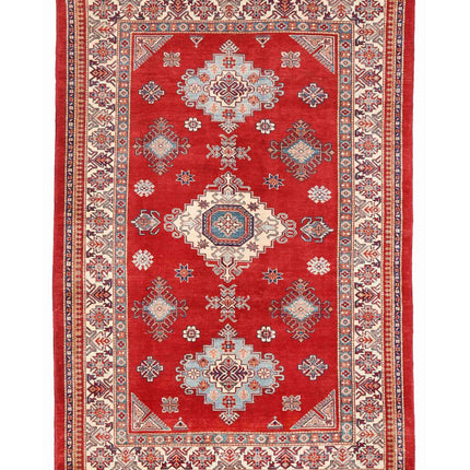 Kazak 6' 1" X 9' 3" Hand Knotted Wool Rug 6' 1" X 9' 3" (185 X 282) / Red / Wool