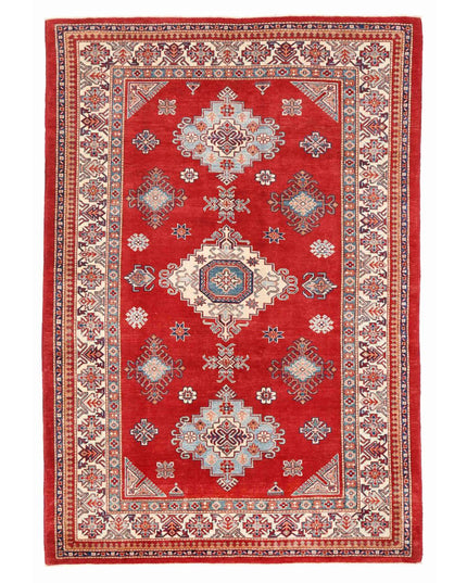 Kazak 6' 1" X 9' 3" Hand Knotted Wool Rug 6' 1" X 9' 3" (185 X 282) / Red / Wool