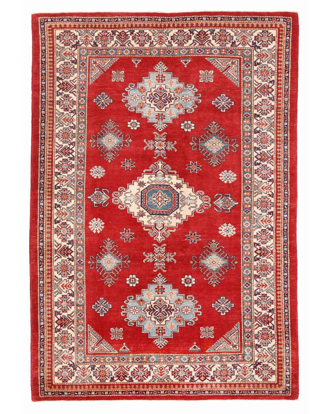 Kazak 6' 1" X 9' 3" Hand Knotted Wool Rug 6' 1" X 9' 3" (185 X 282) / Red / Wool