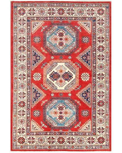 Kazak 5' 5" X 7' 1" Hand Knotted Wool Rug 5' 5" X 7' 1" (165 X 216) / Red / Wool