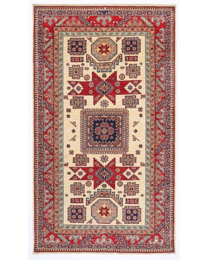Kazak 5' 4" X 8' 1" Hand Knotted Wool Rug 5' 4" X 8' 1" (162 X 246) / Ivory / Wool