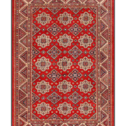 Kazak 9' 8" X 13' 7" Hand Knotted Wool Rug 9' 8" X 13' 7" (295 X 414) / Red / Wool
