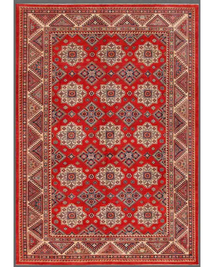 Kazak 9' 8" X 13' 7" Hand Knotted Wool Rug 9' 8" X 13' 7" (295 X 414) / Red / Wool