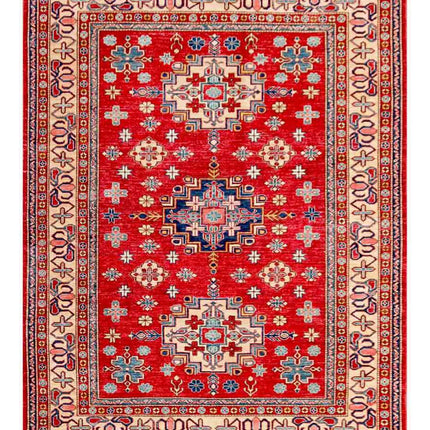 Kazak 5' 9" X 7' 6" Hand Knotted Wool Rug 5' 9" X 7' 6" (175 X 229) / Red / Wool