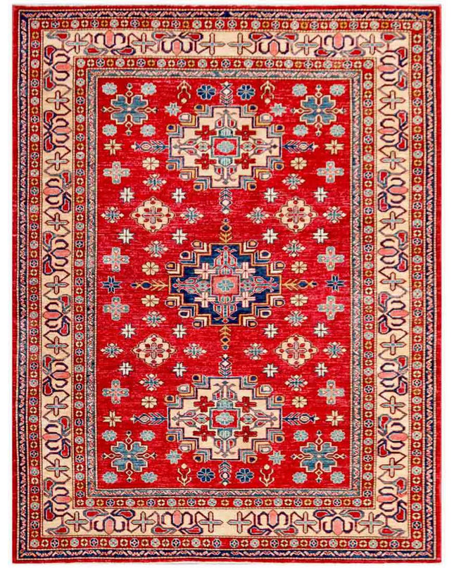 Kazak 5' 9" X 7' 6" Hand Knotted Wool Rug 5' 9" X 7' 6" (175 X 229) / Red / Wool
