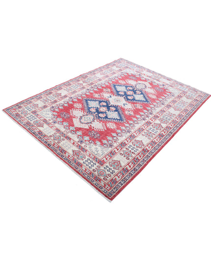 Kazak 5' 0" X 6' 7" Hand Knotted Wool Rug 5' 0" X 6' 7" (152 X 201) / Red / Wool
