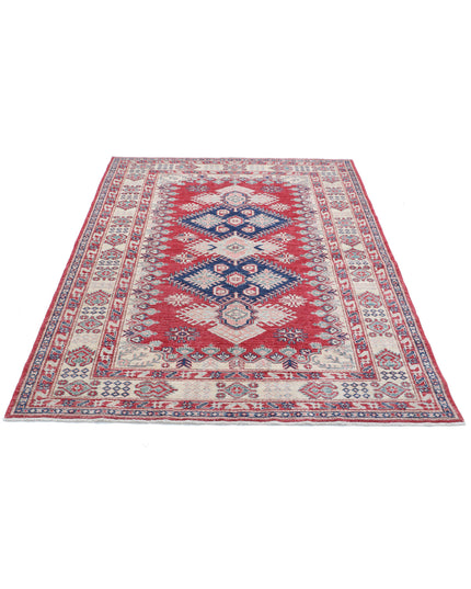 Kazak 5' 0" X 6' 7" Hand Knotted Wool Rug 5' 0" X 6' 7" (152 X 201) / Red / Wool
