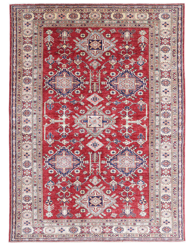 Kazak 5' 8" X 7' 8" Hand Knotted Wool Rug 5' 8" X 7' 8" (173 X 234) / Red / Wool