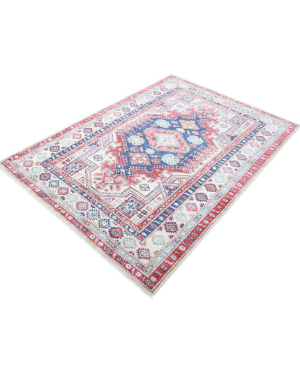 Kazak 4' 8" X 6' 8" Hand Knotted Wool Rug 4' 8" X 6' 8" (142 X 203) / Blue / Wool