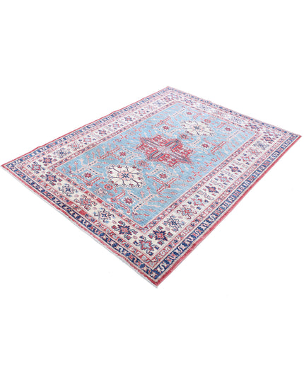 Kazak 4' 9" X 6' 5" Hand Knotted Wool Rug 4' 9" X 6' 5" (145 X 196) / Blue / Wool