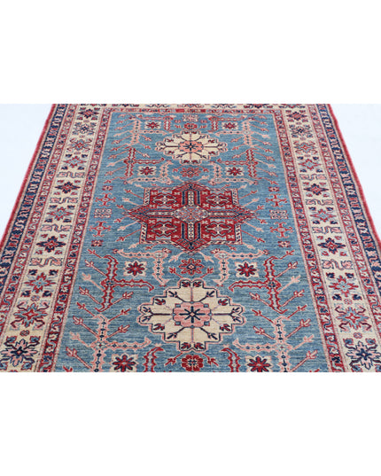 Kazak 4' 9" X 6' 5" Hand Knotted Wool Rug 4' 9" X 6' 5" (145 X 196) / Blue / Wool
