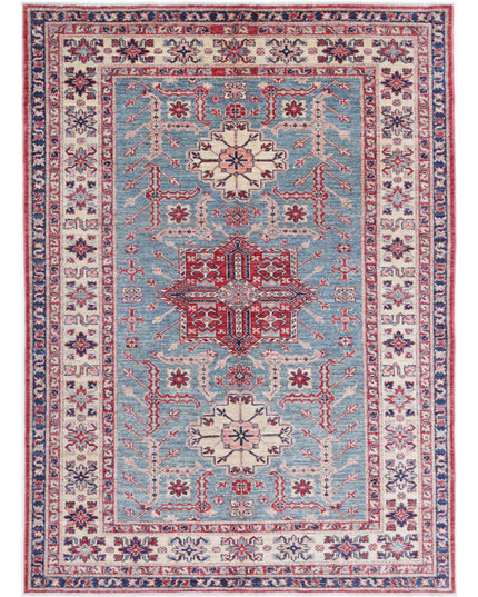 Kazak 4' 9" X 6' 5" Hand Knotted Wool Rug 4' 9" X 6' 5" (145 X 196) / Blue / Wool