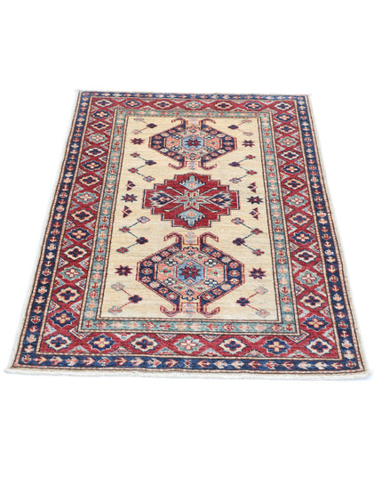 Kazak 2' 10" X 4' 0" Hand Knotted Wool Rug 2' 10" X 4' 0" (86 X 122) / Ivory / Wool
